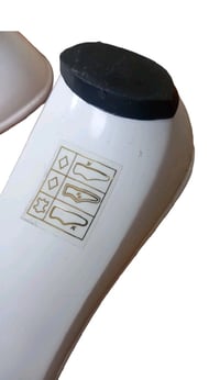 Image 6 of Carvela Mules Low Heel White & Red Flower Detail Leather UK Size 38