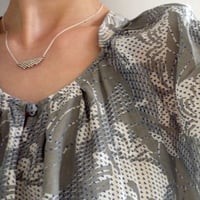 Image 3 of Collier vagues tissé en argent "Pixel"