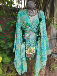 Image 2 of Pefkos co ord sarong set - green
