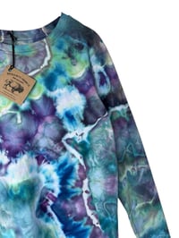 Image 5 of XL Ladies Long-Sleeve Stretch Tee in Cool Geode Ice Dye