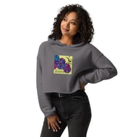 Image 2 of Crop Hoodie with Floral