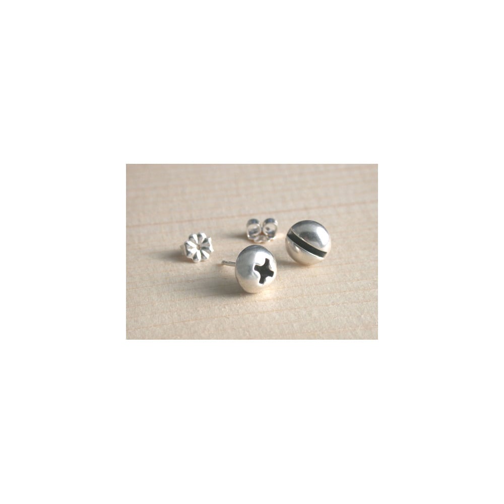 Image of round screw earrings