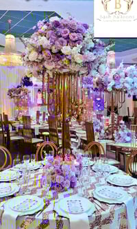 Image 2 of Gold Stainless gold flower stand  98 cm tall 