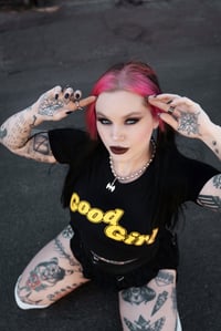 Image 4 of Good Girl Crop YELLOW ON BLACK