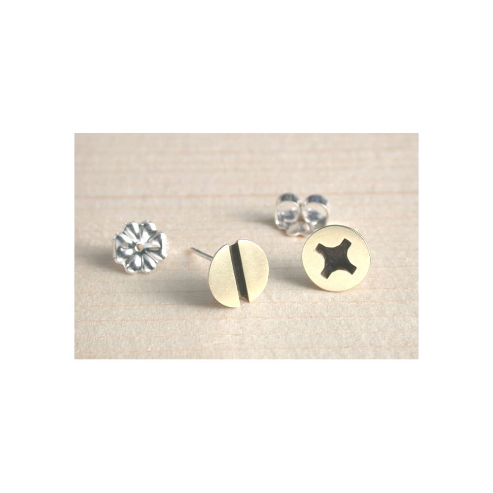 Image of large screw earrings