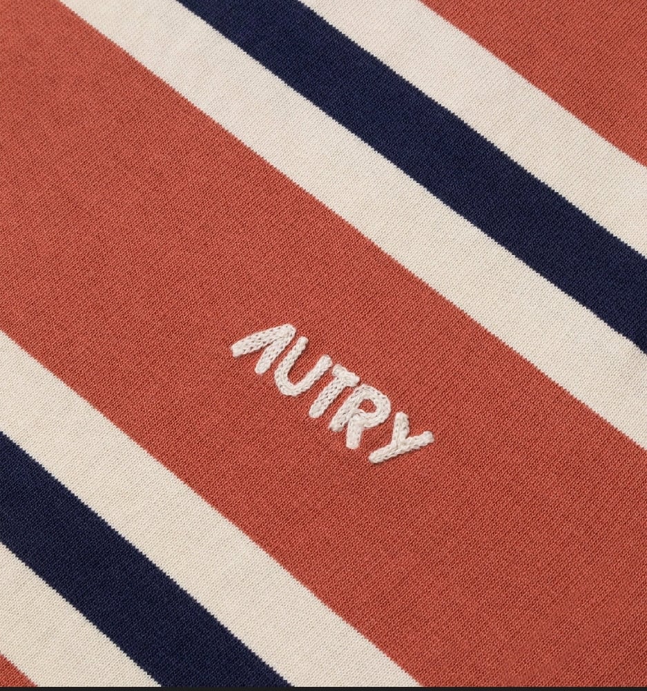 Image of AUTRY STRIPED RUGBY POLO RED