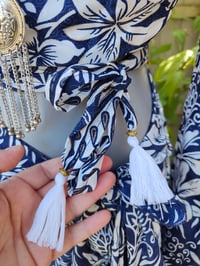 Image 3 of Pefkos co ord sarong set Navy with glitter sparkle