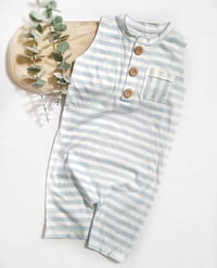 Image 1 of Baby Boy Onesie for Sitter Photoshoot | Jeremy | 9-12 months | blue stripes