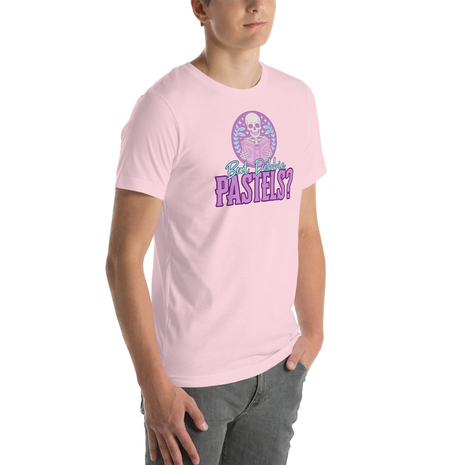 Image of Pastels skeleton reading Unisex t-shirt