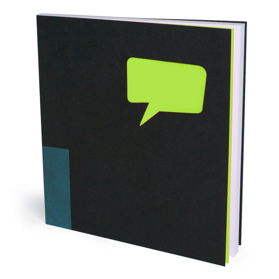 Image of Speech Bubble Black Blank Book / Blank Notebook - 100 Pages, Blank Format, 6" x 6 3/4", Sketch Book