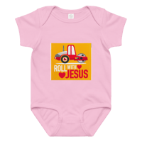 Image 7 of Baby jersey bodysuit (rolling with Jesus)