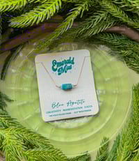 Blue Apatite, 14k gold filled chain - w/ extender chain