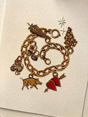 Image of Wild Boar Charm Bracelet Cutout Original
