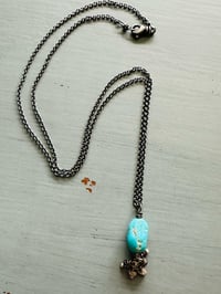 Image 5 of Sleeping Beauty turquoise pendant with gemstone fringe