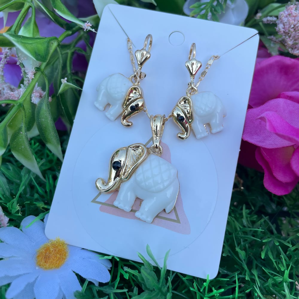 Elephant Earrings & Necklace set