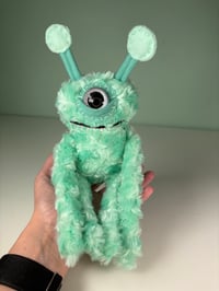 Image 3 of Soft Weighted Happy Alien - Mint Green