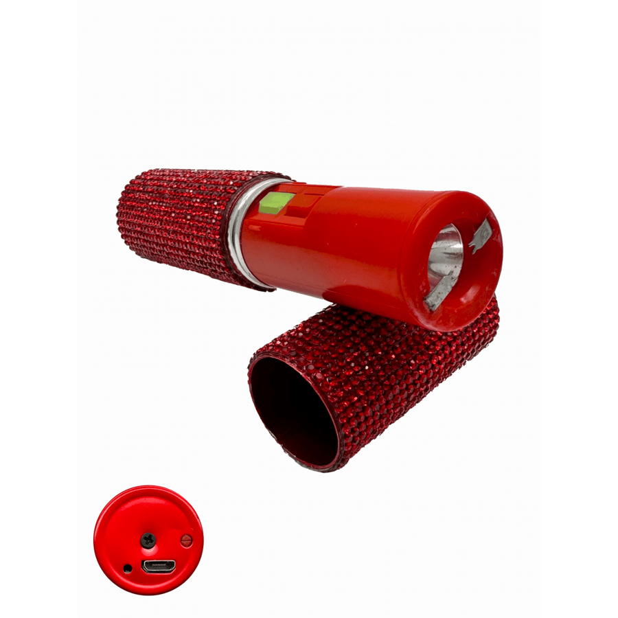 Image of Red Rhinestones Lipstick & Pepper Spray Combo 