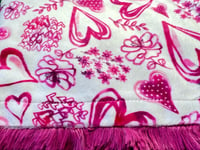 Image 4 of Raspberry & Pink Hearts Baby Blanket