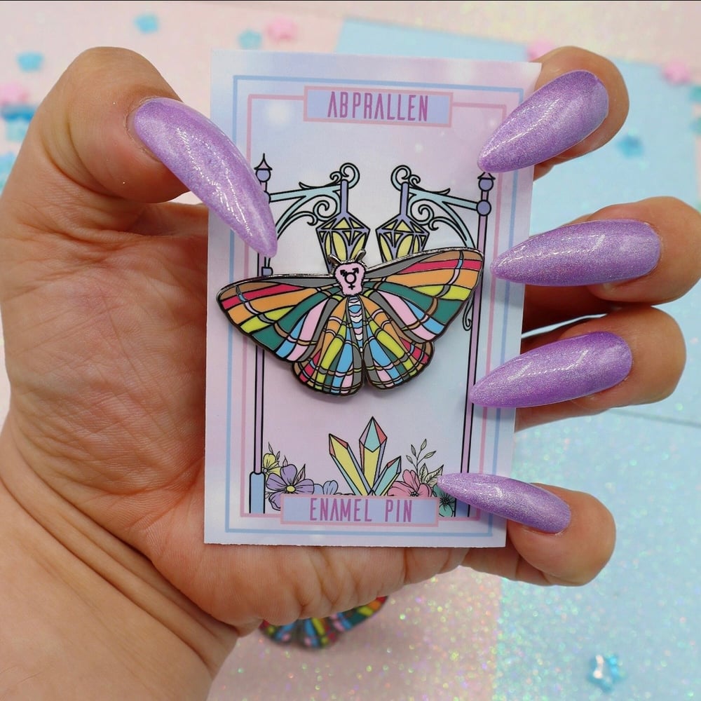 Image of Pride Moth Enamel Pin