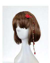 Candy Cane Dream Beaded Hair Clip 