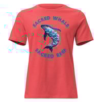 Image 6 of Women's Relaxed T-Shirt, Sacred Whale Sacred Reef, Ocean Coral Reef Whale Art Tee