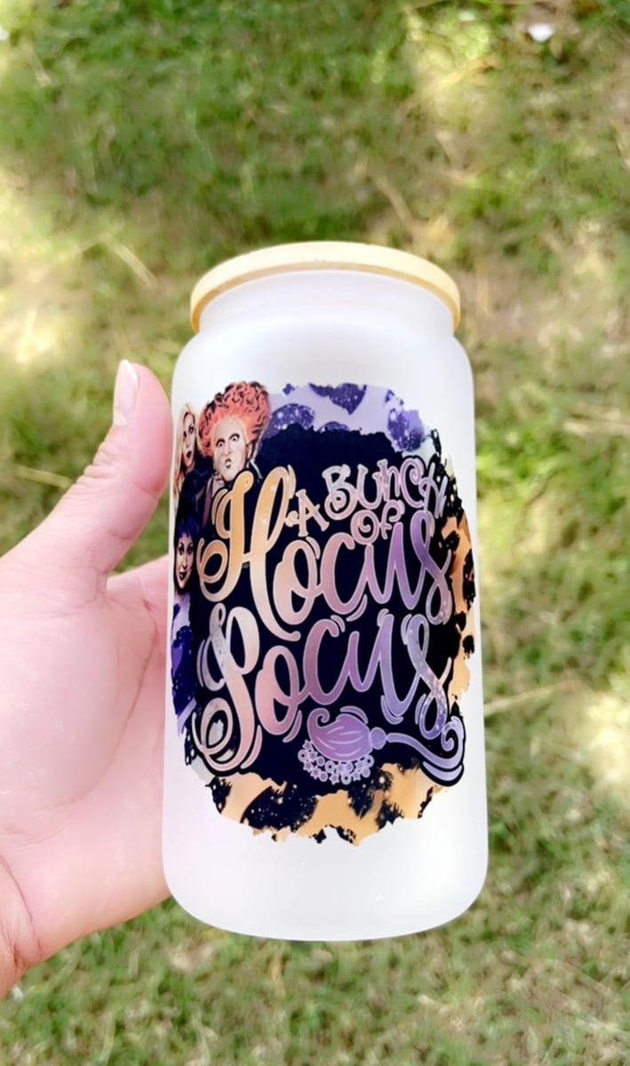 Hocus Pocus Glass Cup Faith Pink Creations
