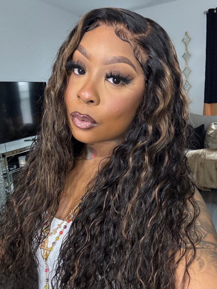 Image of Pretty Brown Highlights (Glueless Lace wig)