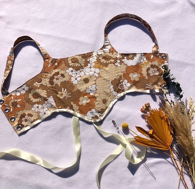 Vintage Retro Floral Reversible Corset