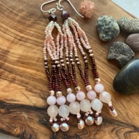 Image 1 of Ugashiks with Pink Aventurine, Rose Quartz & FW Pearls - Qunukamken Collection