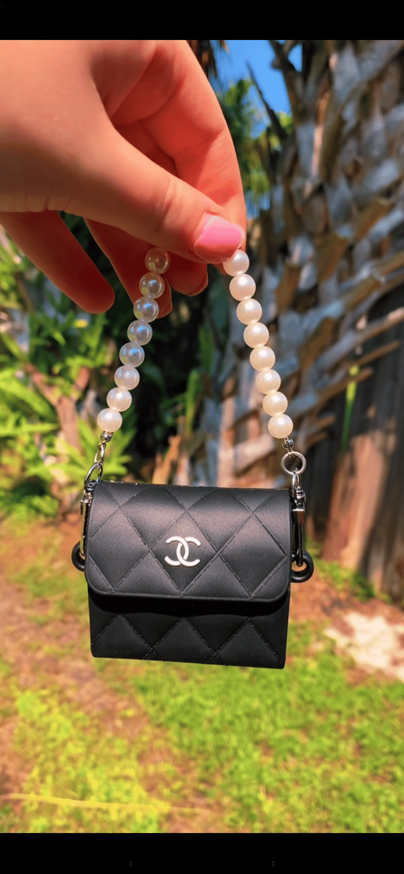 BLACK CHANEL PURSE AIRPOD CASE Clutch Baddies
