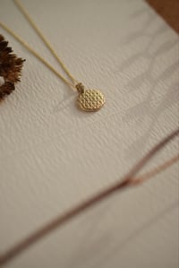 Image 4 of 9ct yellow gold  geometric pendant necklace with diamond cut chain - Woven geometry collection