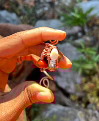 Image 1 of CARNELIAN X PYRITE X TIGERS EYE X SHELL X CLEAR QUARTZ STALACTITE 