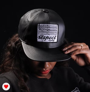 Image of Black Leather BaseBall Snapback 