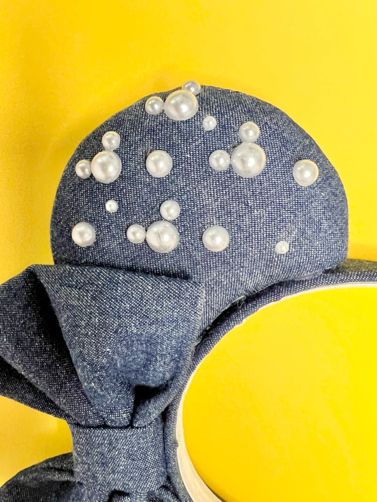 Image of Denim Pearl Hidden Mickey Ears