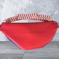 Image 2 of Medium royal blue bumbag with red zip 