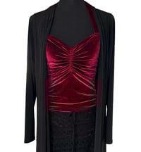 Image 3 of Vintage 1990s Black Long Cardigan Size M - by Madrag - Goth 