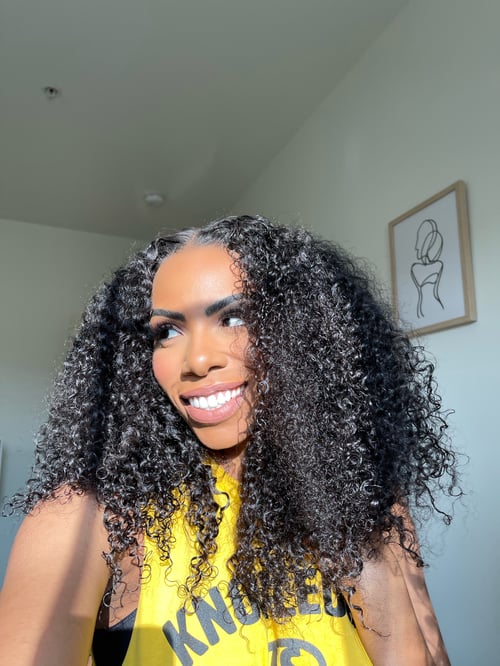 Image of 20 inch KINKY CURLY HD lace CLOSURE wig