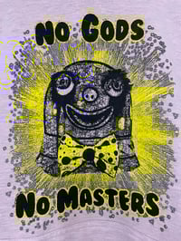 Image 3 of Mr. Blobby No Gods No Masters heather pink hoodie
