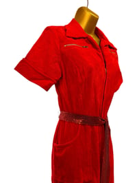 Image 4 of 70’s Red Corduroy Jumpsuit XS