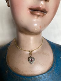 Image 6 of DIAMOND & TOURMALINE HEART PENDANT 