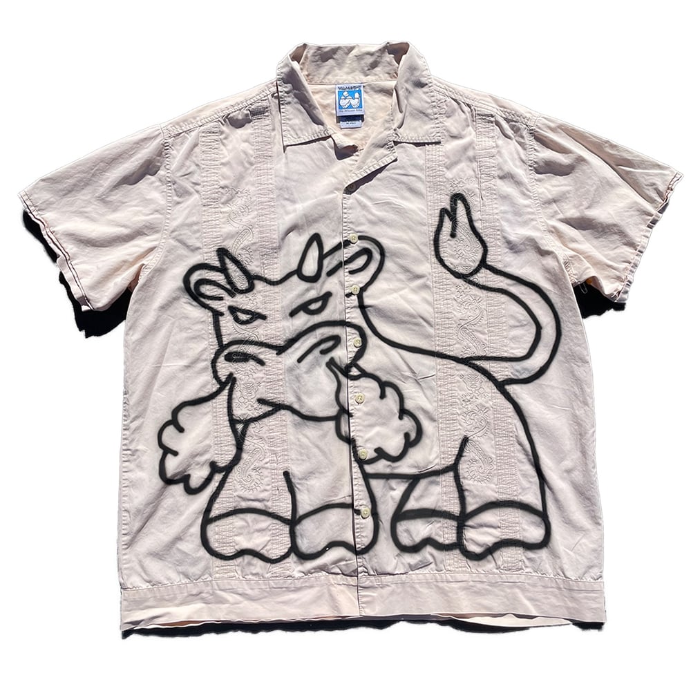 Airbrush Bull Button-Down