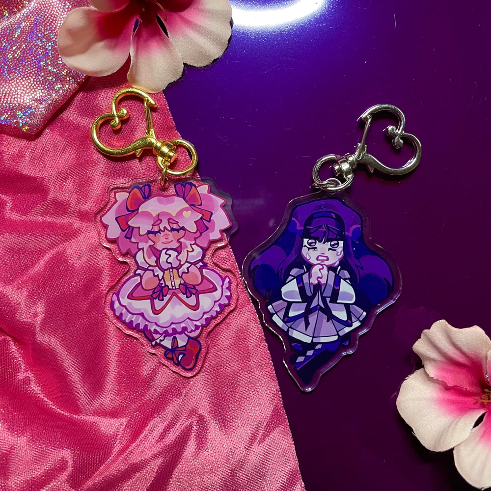 madoka magica charms and stickers