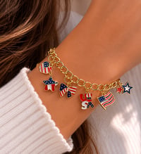Image 2 of Red White & Bow Bracelet 