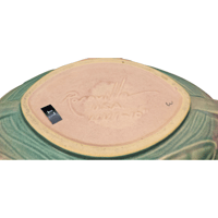 Image 8 of 1940s Roseville Pottery Water Lily Console Planter/Bowl