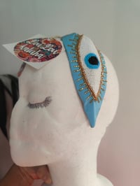 Image 6 of TURQUOISE all seeing evil eye beaded bag and headband