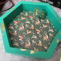 Image 6 of Green Woodland Print Small Hexagon Dice Tray