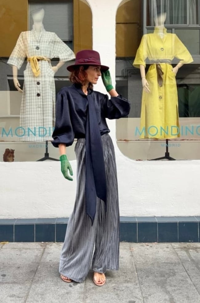 MIDNIGHT BLUE BOW BLOUSE