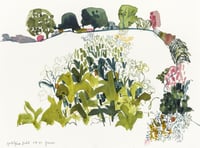 Image 1 of Field full of greens unframed original watercolour painting 