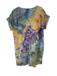 Image 3 of S 100% Cotton Short T-Shirt Dress with Pockets in Appalachian Sunset Watercolor
