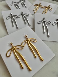 Image 7 of CLASSIC BOW STUD/ HUGGIE EARRINGS 